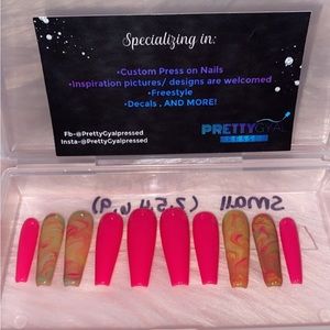 Long Coffin Hot Pink Blooming Set